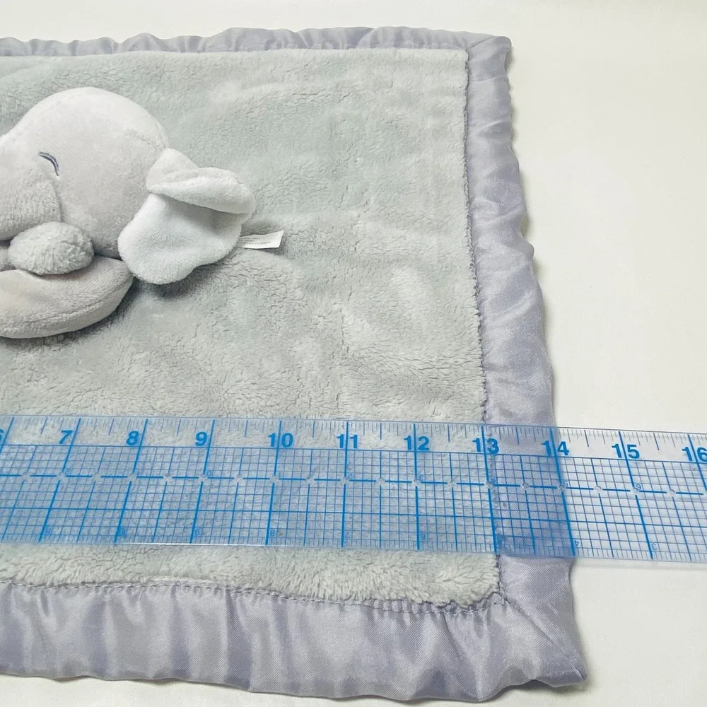 Carter's Elephant Grey Baby Security Blanket Plush Lovey Soft Toy Satin 14